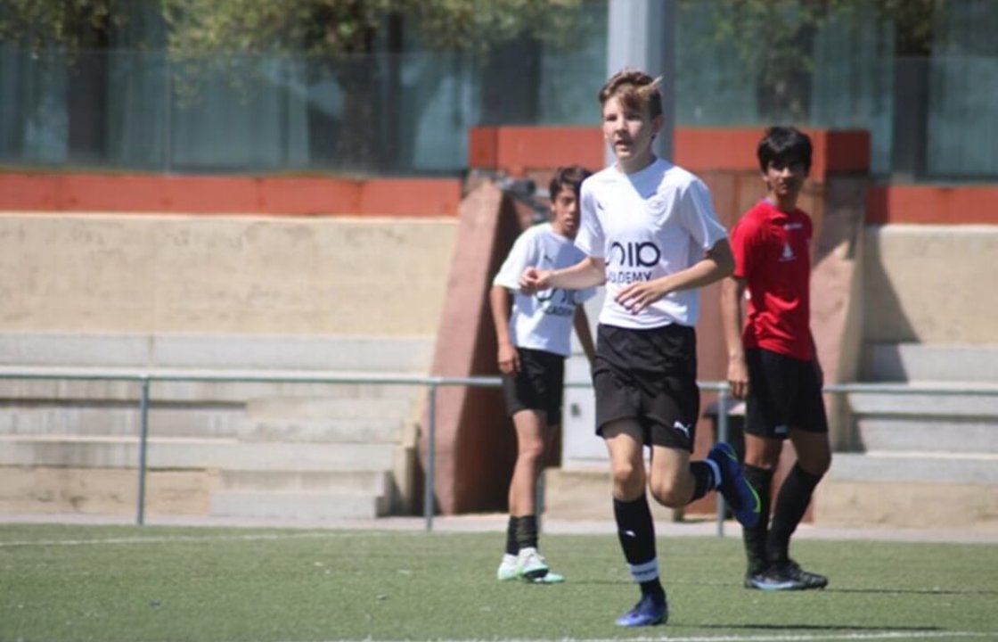 Jugador de academia de fútbol de alto rendimiento